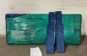 lot 118 image: 24KF Home Furniture Blue Velvet Headboard