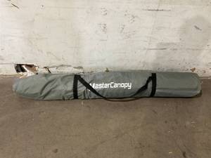 lot 120 image: MASTERCANOPY 10 x 10 ft. Beige and Coffee Portable Screen House Gazebo Outdoor Camping Tent with Carry Bag