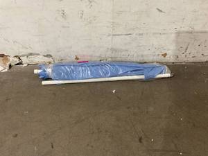 lot 143 image: StyleWell 7.5 ft. Steel Market Outdoor Patio Umbrella in Periwinkle Polyester