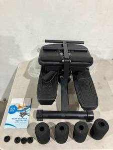 lot 192 image: BESVIL Stair Stepper and Ab Workout Machine with Resistance Bands - Black