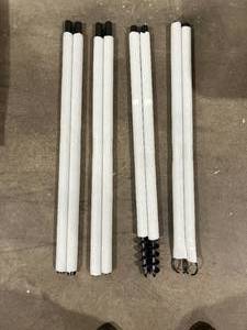 lot 197 image: 2-Pack of Black Metal Outdoor String Light Poles