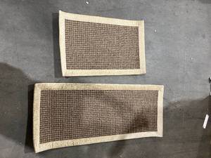 lot 202 image: Set of 2 Brown Twill Non-Skid Mats Kitchen