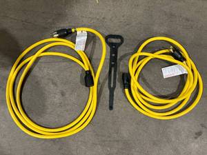 lot 204 image: Lot of 2- 15ft RV Cables 30 Amp with Handle