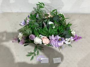 lot 212 image: Tinge Time 8 ft Artificial Flower Garland - PinkPurpleWhite