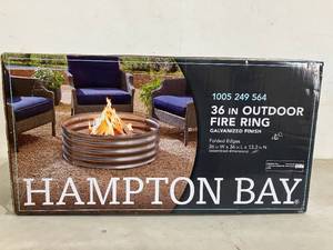 lot 241 image: Hampton Bay Portman Round Galvanized Steel Wood Burning Fire Ring