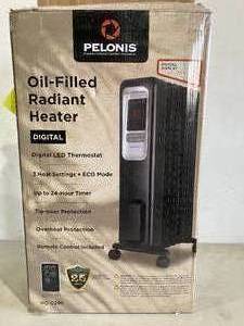 lot 263 image: Pelonis 1500-Watt Digital Electric Oil-Filled Radiant Portable Space Heater