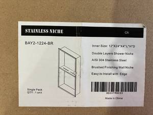 lot 277 image: Neodrain Brushed Stainless Steel Wall Two-TieredShower Niche