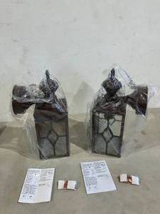 lot 275 image: Lot of 2 - Heath Zenith Motion Activated Outdoor Light, Brass