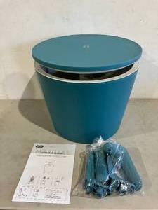 lot 280 image: Keter Cool Bar Indoor Outdoor Patio Beverage Cooler and Bar Pop-Up Side Table - Ocean BlueCream