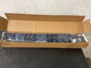 lot 654 image: Spurgehom 3-Panel Navy Blue Fabric Freestanding Rolling Room Divider