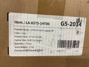 lot 626 image: LEVEL8 20 Grace EXT Carry On Luggage - Grey