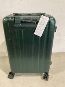 lot 65 image: Hanke 20 Inch Dark Green Hardsided Rolling Suitcase