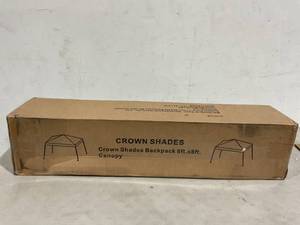 lot 70 image: CROWN SHADES 8 x 8 ft Blue Top Slant Leg Outdoor Pop up Portable Shade with Carry Bag