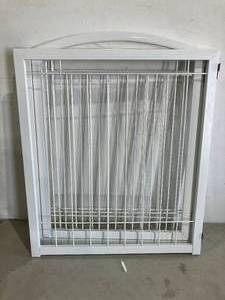 lot 554 image: JSB Extra Wide Dog gate with Door - White