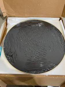 lot 556 image: 32 Inch Round Wall Mounted Mirror - Gold