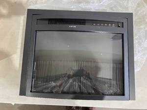 lot 567 image: Sunnydaze Contemporary Comfort 23 inch Indoor Electric Fireplace - Black Finish