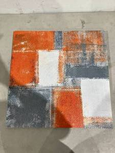 lot 576 image: 20 x 20 inch Orange Grey Abstract Art Canvas Print