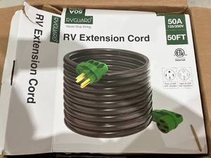 lot 582 image: RVGUARD 50 Amp 50 Foot RVEV Extension Cord