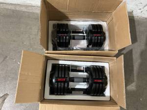 lot 27 image: ALTLER pair of 22-52 lb Adjustable Dumbbells with Tray
