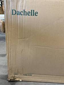 lot 94 image: Zinus Dachelle Dark Grey Upholstered King Size Platform Bed Frame