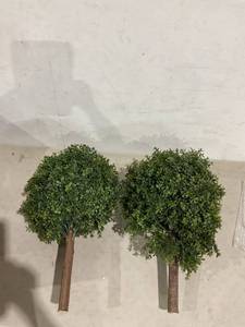 lot 598 image: Gadout Set of 2 - 24 inch Ball Artificial Boxwood Topiary Stems