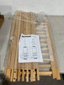 lot 610 image: Finnhomy Portable 2-Tier Bamboo Clothes Rack