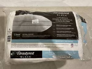 lot 619 image: Beautyrest Black Down Alternative Pillows, 2-Pack Standard Queen