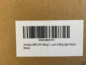 lot 631 image: Drosbey 13 inch Brushed Nickel 36W LED Ceiling Light Fixture
