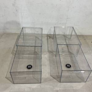 lot 633 image: mDesign Set of 2 Plasti Stackable Closet Storage with Pull Out Bin