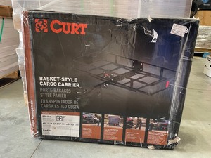lot 44 image: New 60 in. x 24 in. CURT Steel Cargo Carrier Hitch Basket (Folding 2 in. Shank, 500 lb. Capacity)