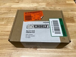 lot 55 image: Stainless Bar 3 in. (76 mm) Oil Rubbed Bronze Classic Cabinet Pull (10-Pack) - New