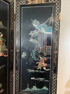 Asian 4 Panel Wood Screen