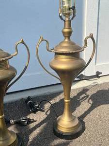 Pair of Bronze Metal Lamps
