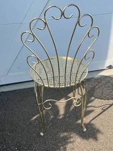 Gold Metal Vanity Chair #1
