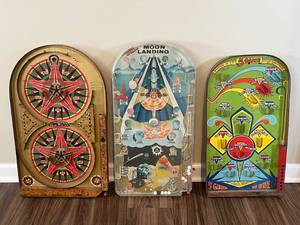 3 Vintage Manual Pinball Games