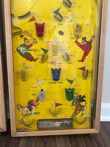 2 Vintage Wood Framed Manual Pinball Games