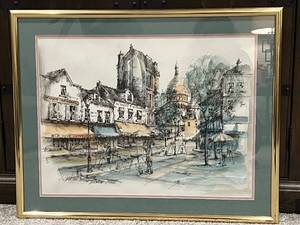 Pair of Paris Framed Water Color Prints