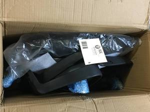 MAYKOOSH Black Height Adjustable Executive Office Mesh Mid-Back Swivel Chair with Armrest, Lumbar Support  Customer Returns See Pictures