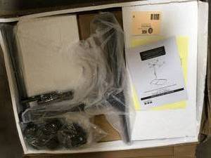 OneSpace 31 in. Rectangular EspressoBlack Laptop Desk with Adjustable Height Feature   Customer Returns See Pictures