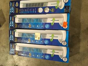 Lot of ARCTIC AIR Oscillating Tower 305 CFM 4-Speed Portable Evaporative Cooler for 100 sq. ft.   Customer Returns See Pictures