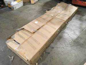 Husky 8 ft. Adjustable Height Solid Wood Top Workbench in Black for Ready to Assemble Steel Garage Storage System  Customer Returns See Pictures