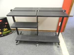 ROLLING DISPLAY  STORAGE SHELVE - SOLID PIECE - BRING HELP TO REMOVE