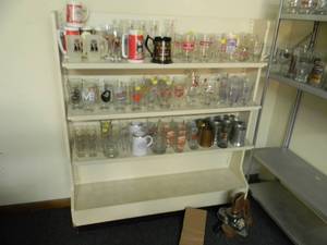 DISPLAY CABINET - APPROX 48long - 56high - 13deep - SOLID PIECE - BRING HELP TO REMOVE