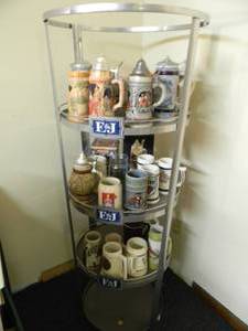 E&J METAL DISPLAY SHELF - SOLID PIECE - SEE PICTURES - NO ITEMS ON SHELVES INCLUDED