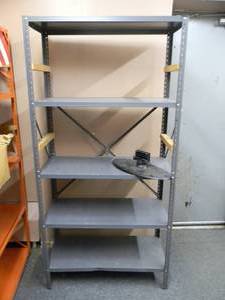 METAL DISPLAY SHELF - SOLID PIECE - SEE PICTURES - NO ITEMS ON SHELVES INCLUDED