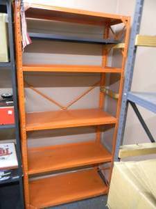 METAL DISPLAY SHELF - SOLID PIECE - SEE PICTURES - NO ITEMS ON SHELVES INCLUDED