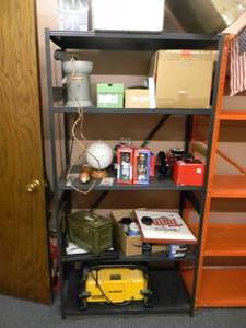 METAL DISPLAY SHELF - SOLID PIECE - SEE PICTURES - NO ITEMS ON SHELVES INCLUDED