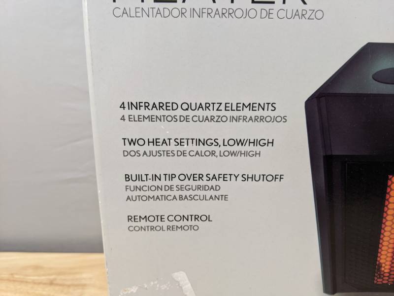 lot 57A image: Brand New Lifesmart WeWarm 1,500-Watt Electric Infrared Portable Space Heater with 4-Elements and Remote N