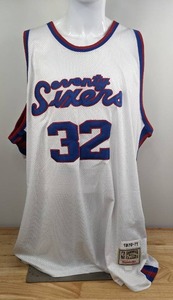lot 50 image: Billy Cunningham #32 Philadelphia 76ers NBA Basketball Jersey Size Mens 3XL56 K
