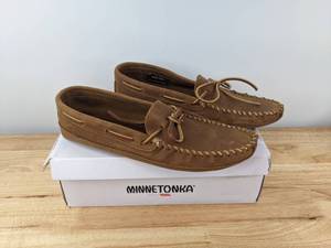 lot 98A image: Minnetonka Mens Double Bottom Softsole Ruff Moc (Brown) - Size 12 N